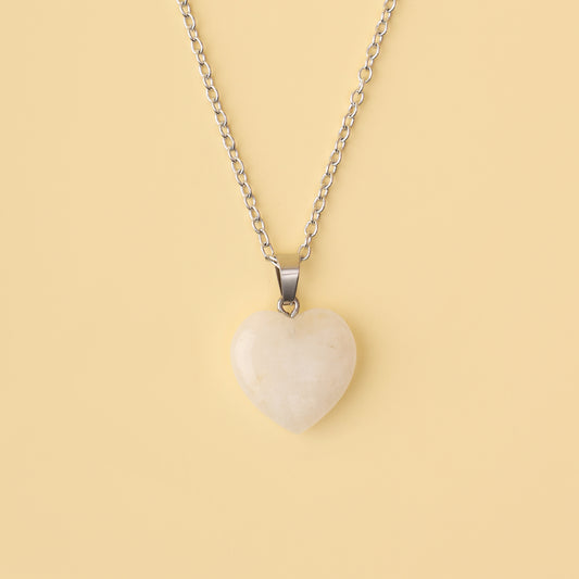 Clear Quartz Heart Pendant Necklace