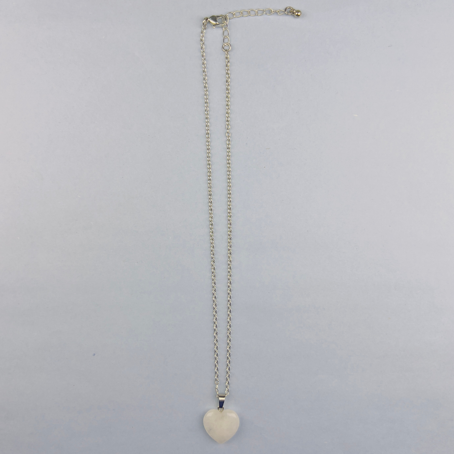 Clear Quartz Crystal Healing Heart Necklace