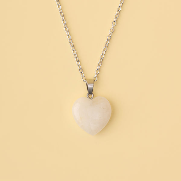 Clear Quartz Heart Pendant Necklace