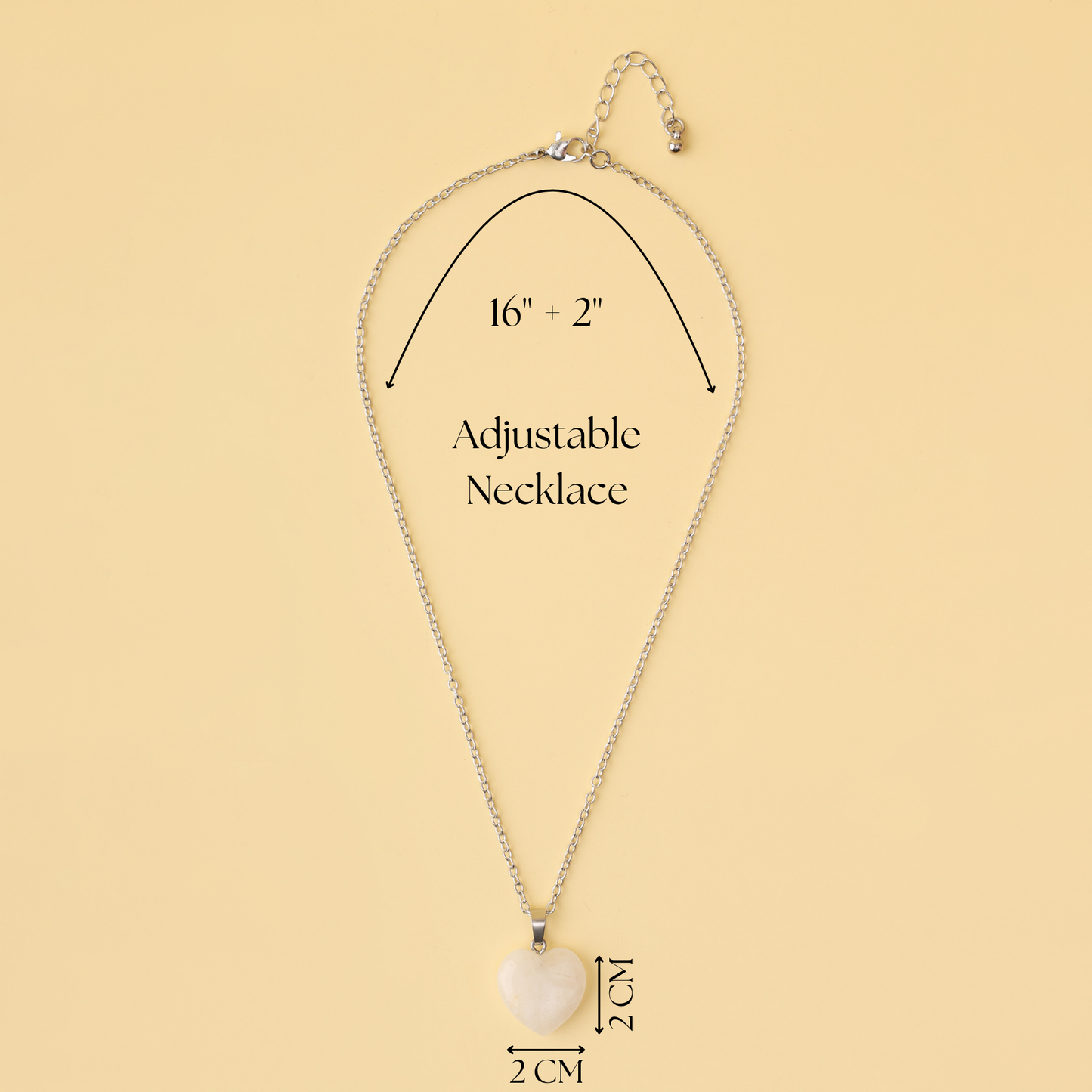 Clear Quartz Heart Pendant Necklace