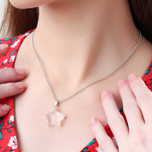 Clear Quartz Star Pendant Necklace