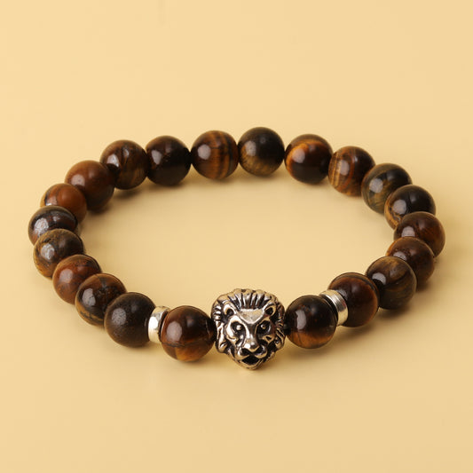 Courageous Tiger Eye Natural Stone Panther Bracelet