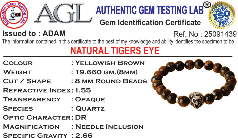 Courageous Tiger Eye Natural Stone Panther Bracelet