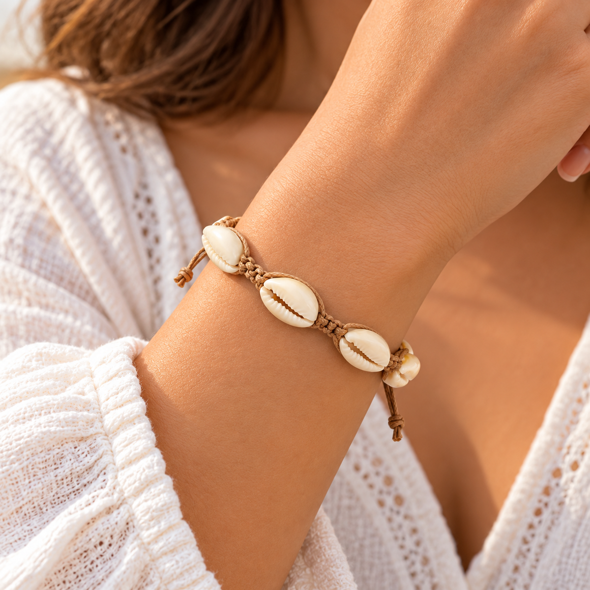 Cowrie Shell Adjustable Bracelet
