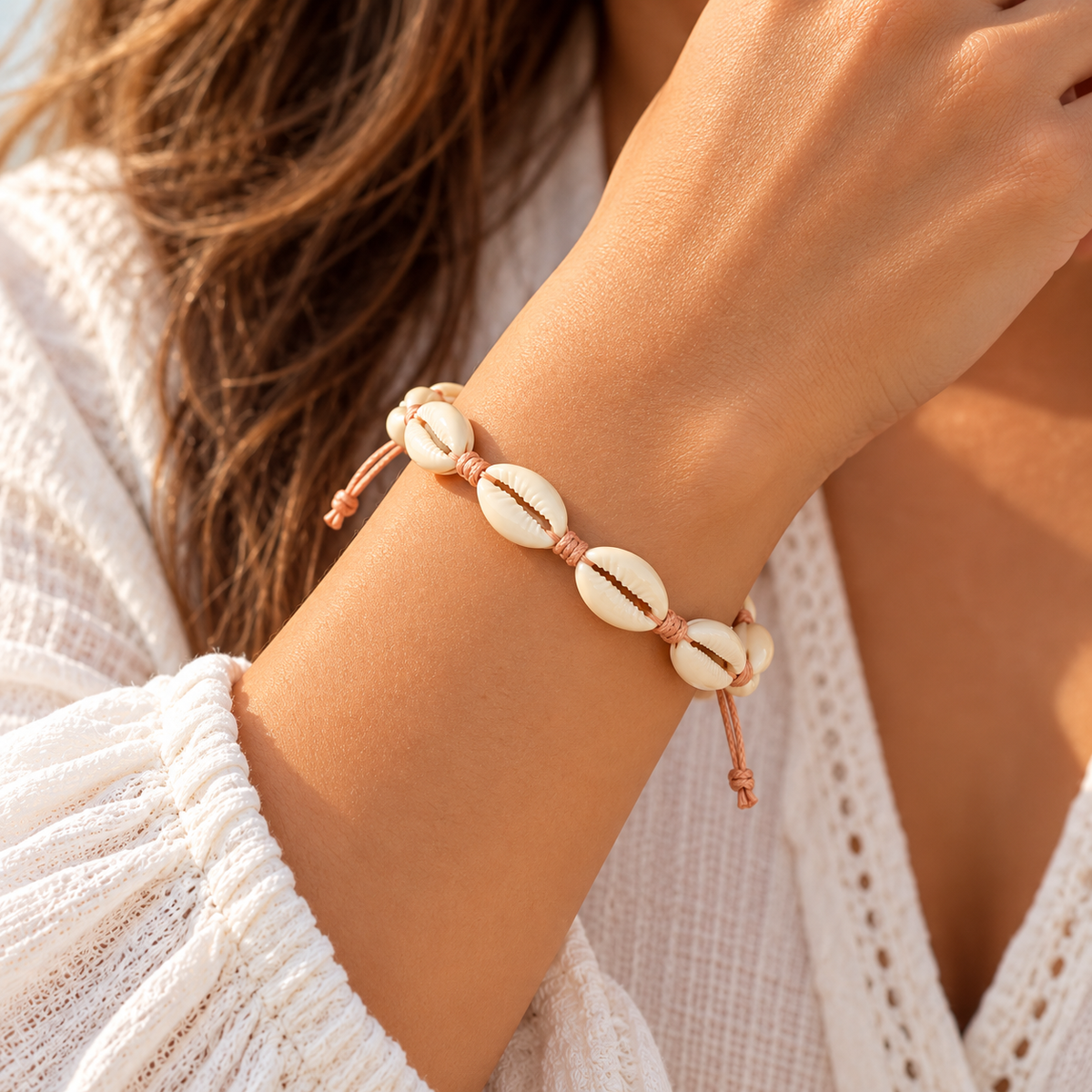 Cowrie Shell Adjustable Bracelet