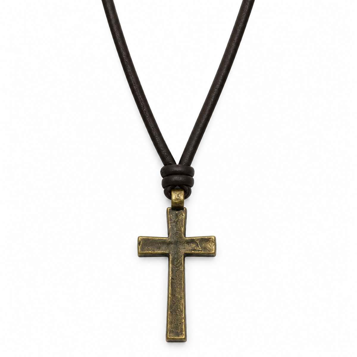 Cross Pendant Leather Necklace for Men