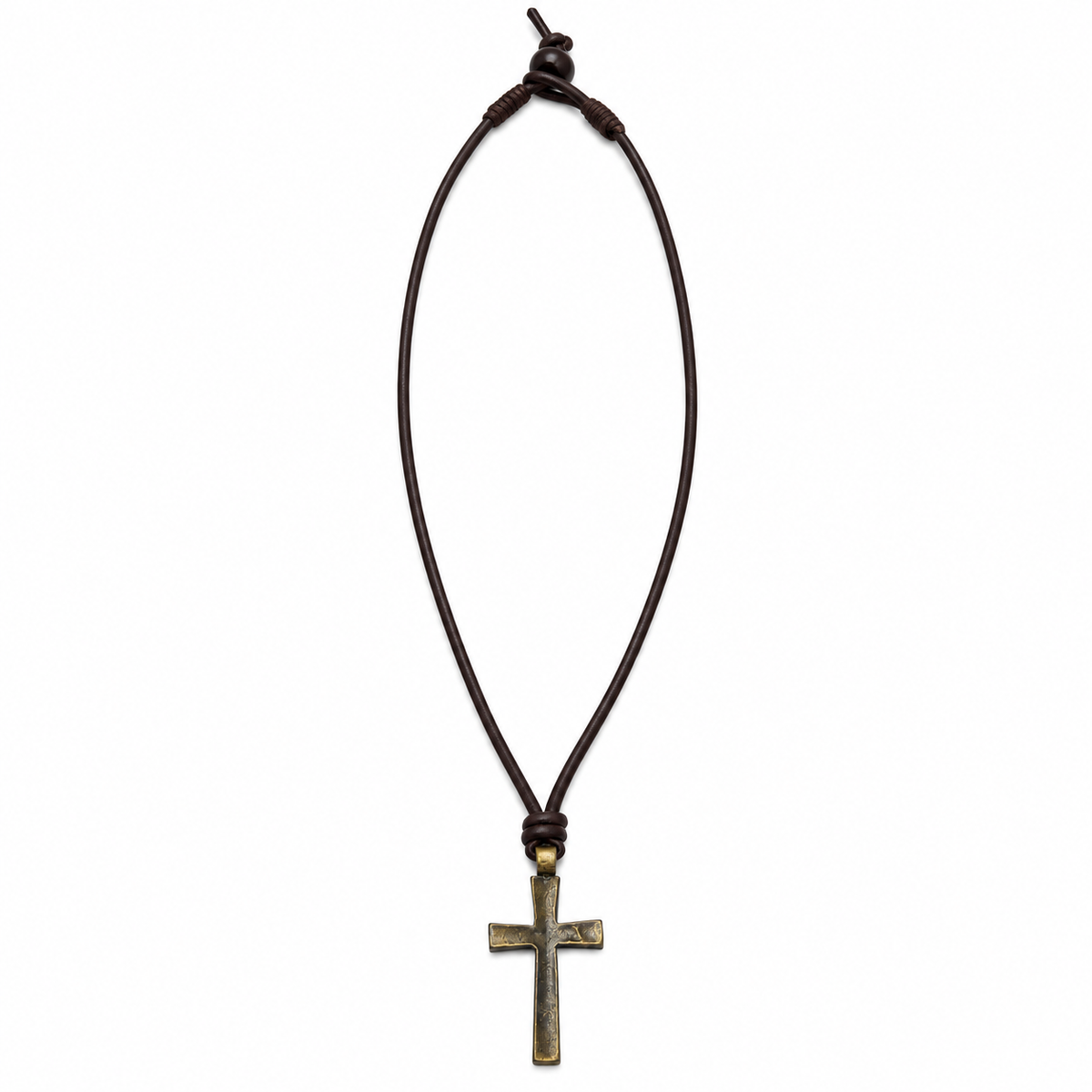 Cross Pendant Leather Necklace for Men