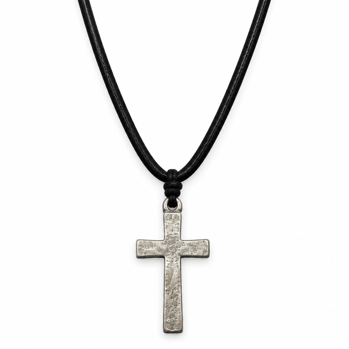Cross Pendant Leather Necklace for Men