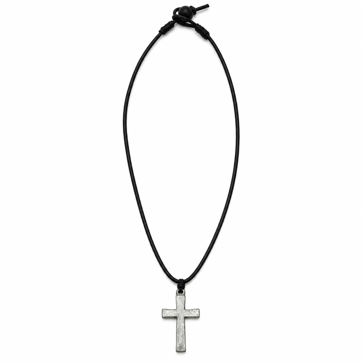 Cross Pendant Leather Necklace for Men