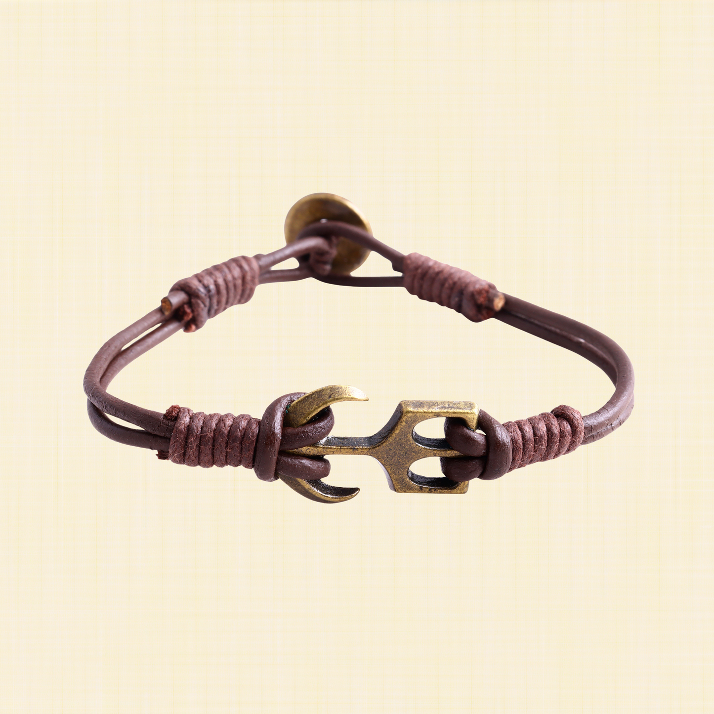 Denver Men’s Leather Bracelet With Anchor