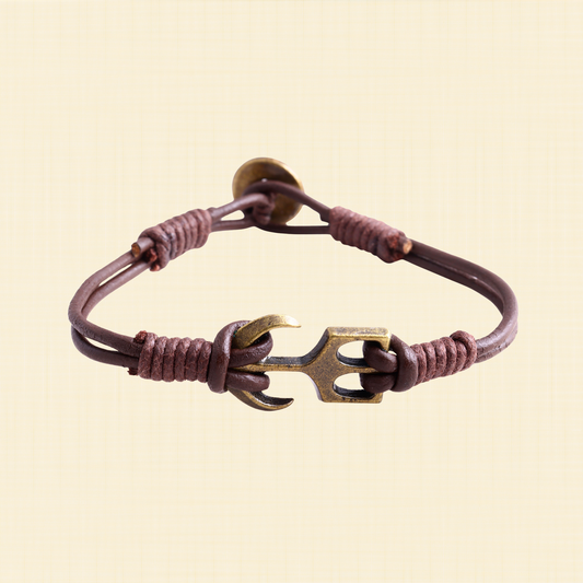 Denver Men’s Leather Bracelet With Anchor