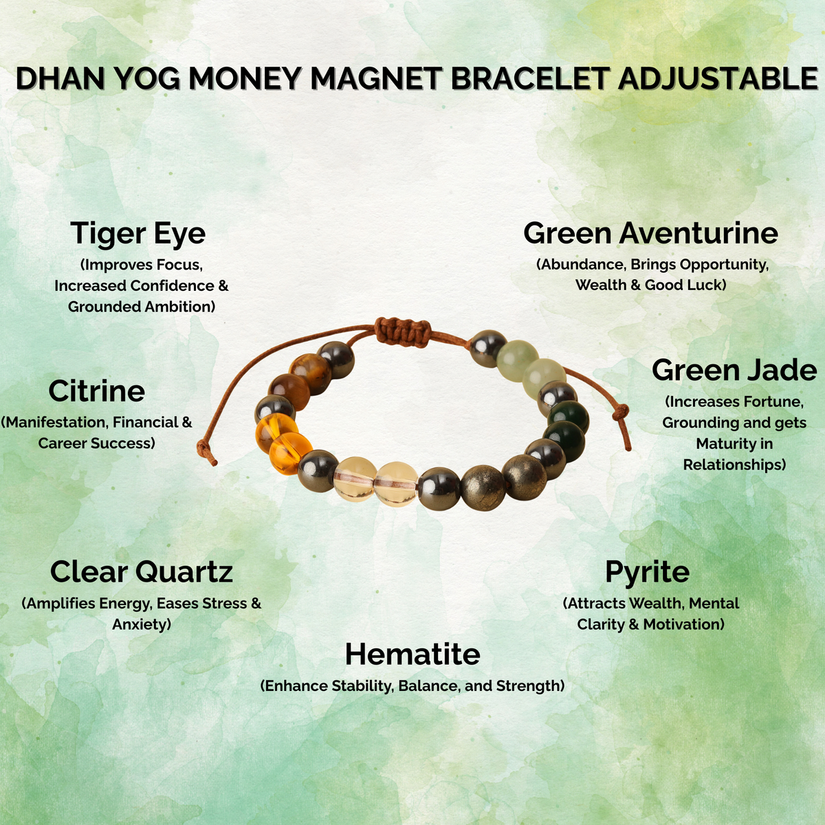Dhan Yog Money Magnet Natural Stone Bracelet (Adjustable)