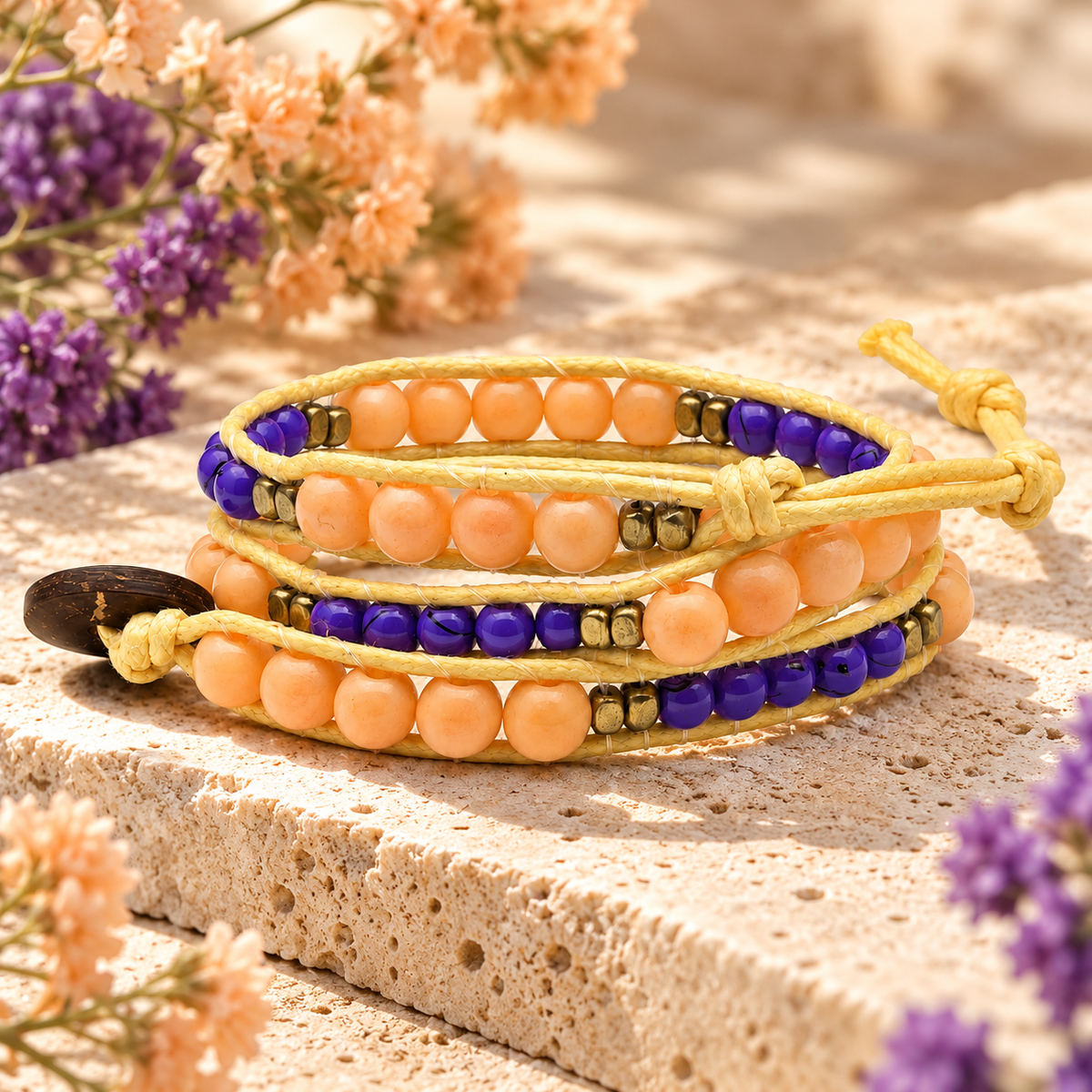 Double Wrap Beaded Bracelet