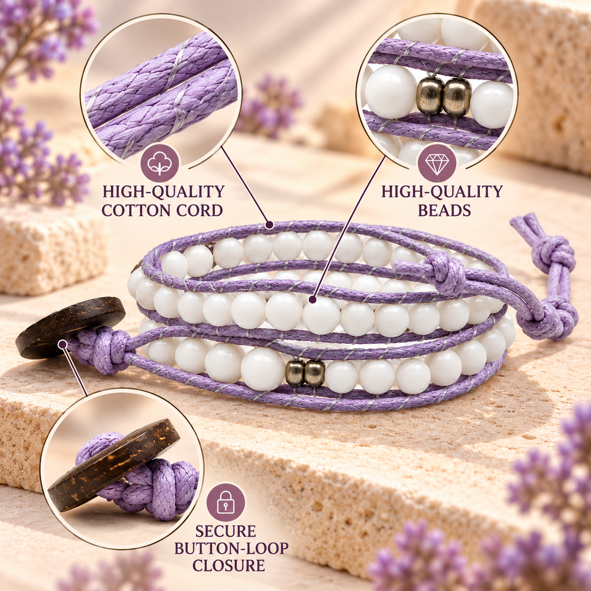 Double Wrap Beaded Bracelet