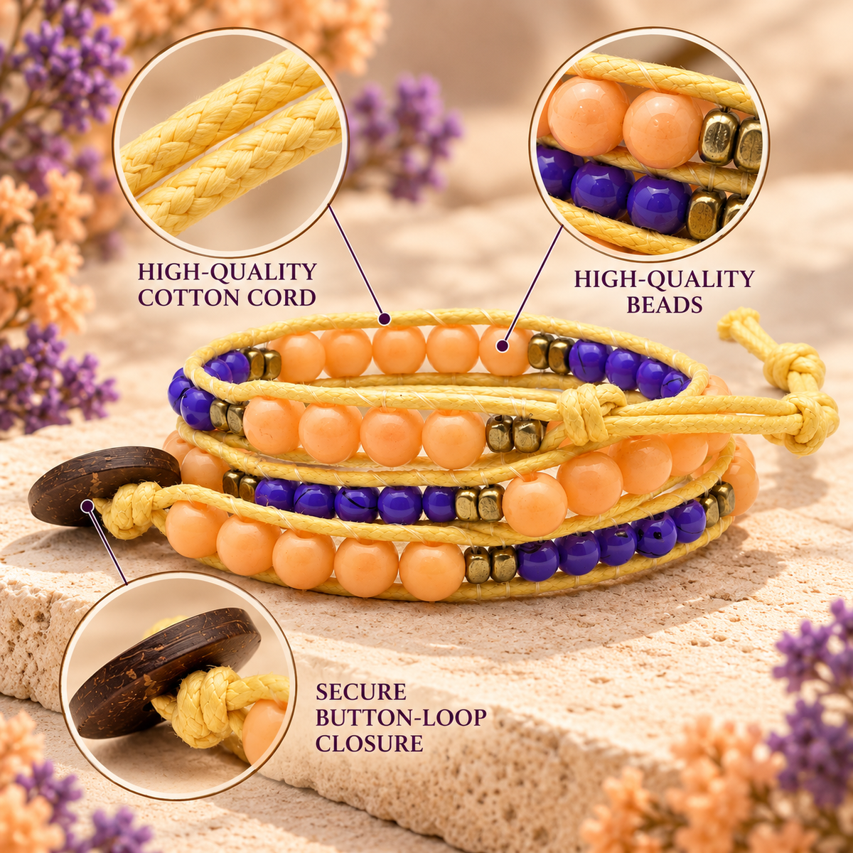 Double Wrap Beaded Bracelet