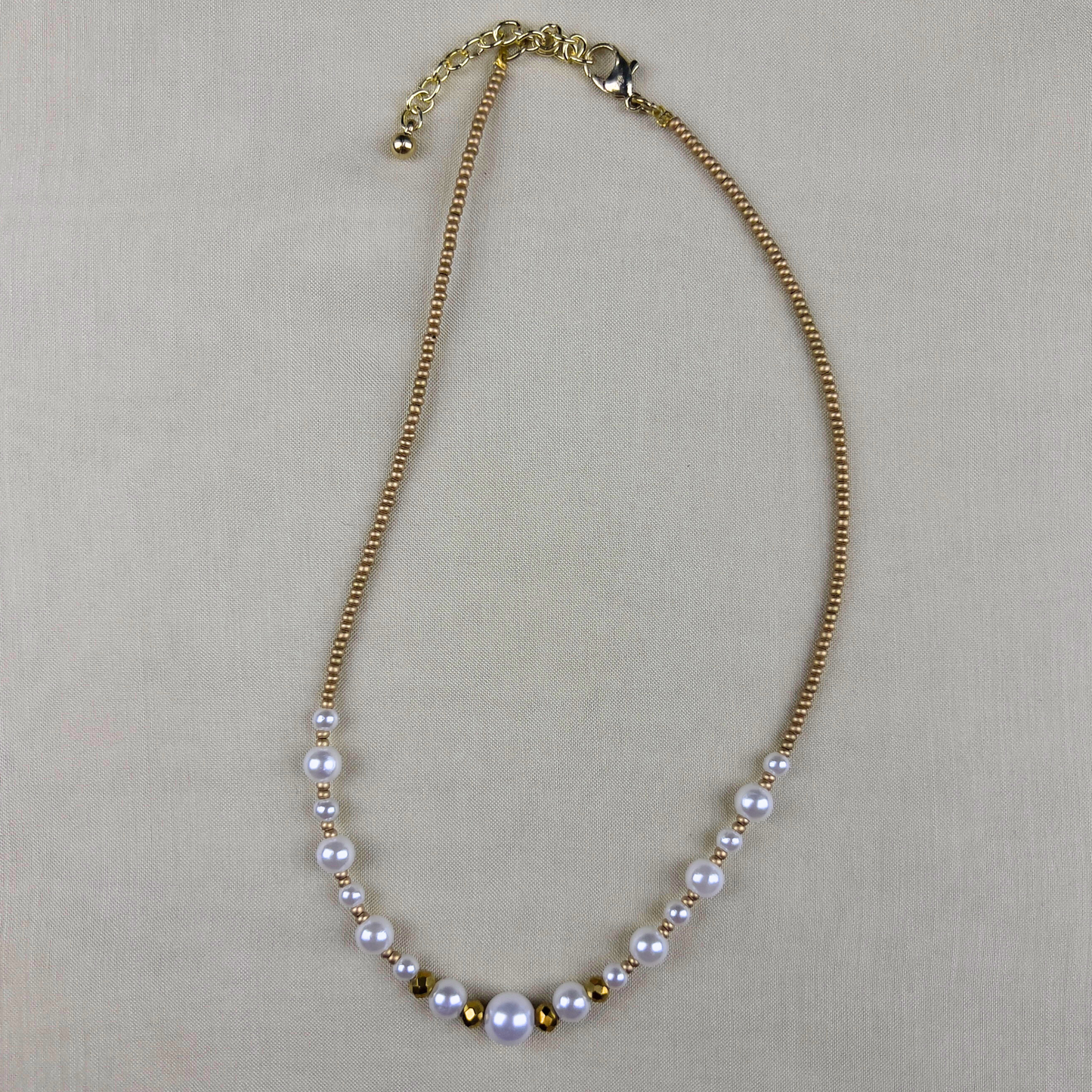 Elegant Pearl & Seed Bead Necklace
