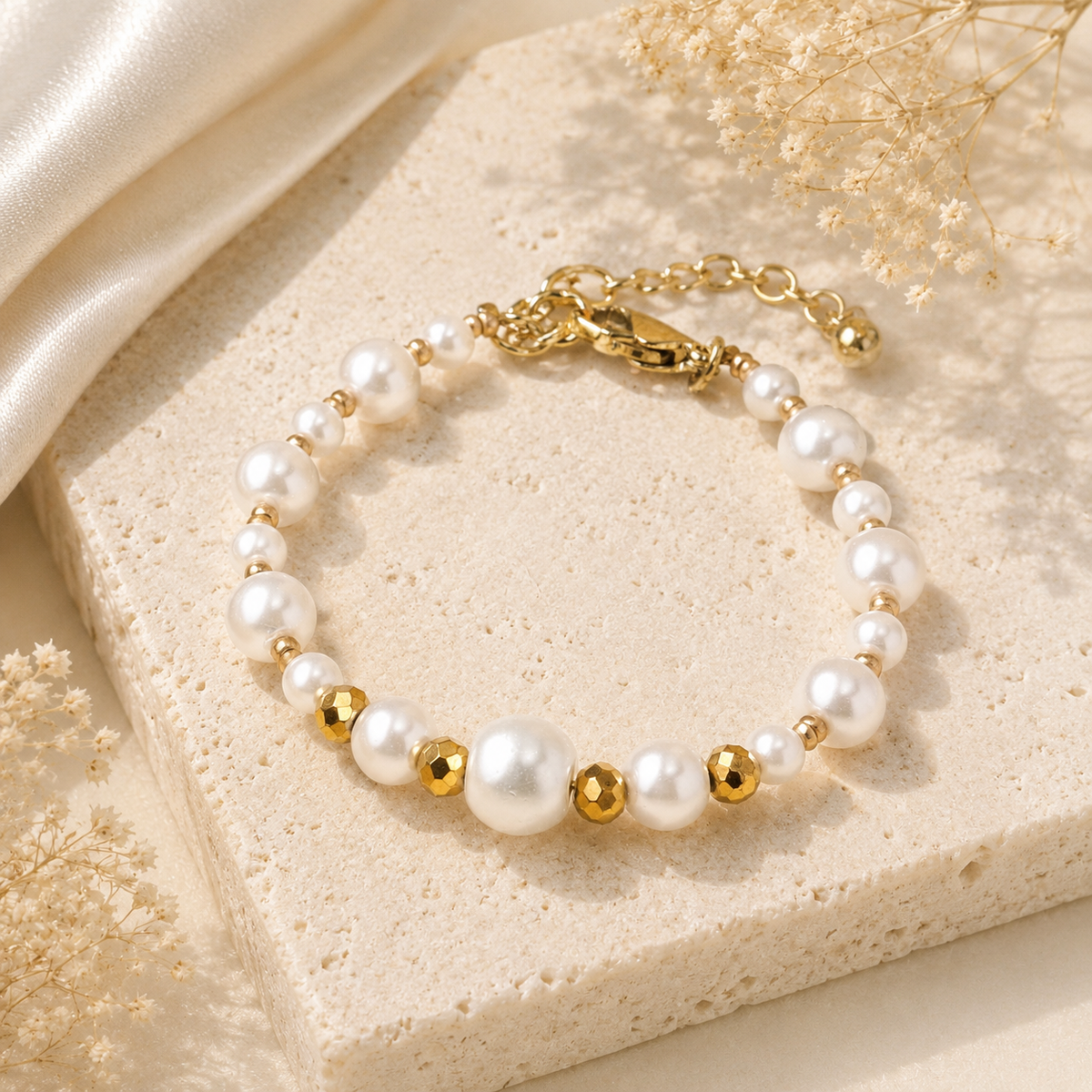 Elegant Pearl & Seed Bead Bracelet