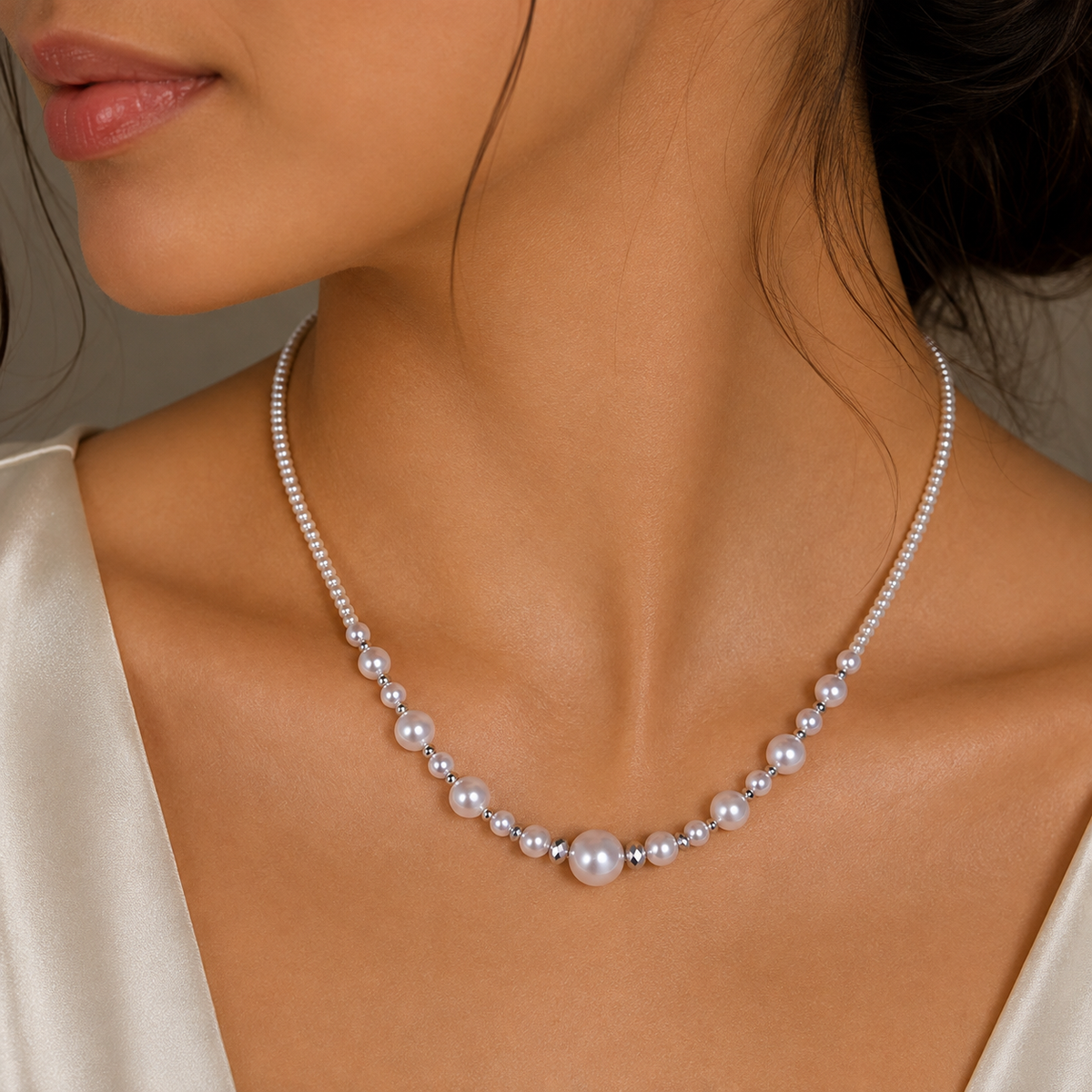 Elegant Pearl & Seed Bead Necklace
