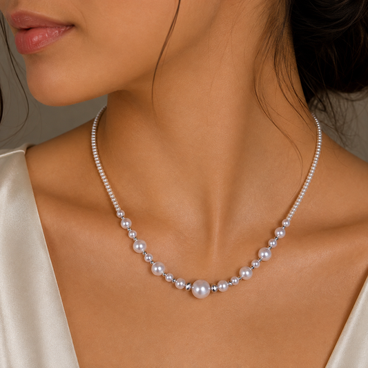 Elegant Pearl & Seed Bead Necklace