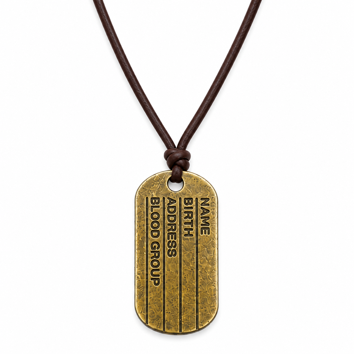 Engraved Dog Tag Leather Necklace for Men