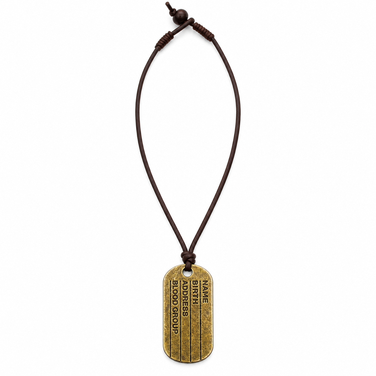 Engraved Dog Tag Leather Necklace for Men
