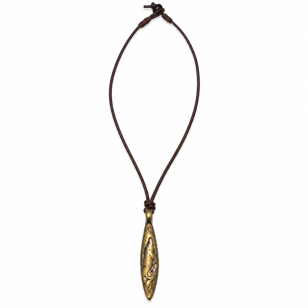 Engraved Dolphin Pendant Leather Necklace for Men