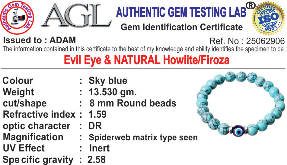 Evil Eye & Firoza Natural Stone Bracelet