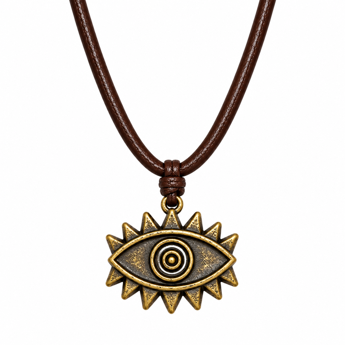 Evil Eye Leather Necklace for Men