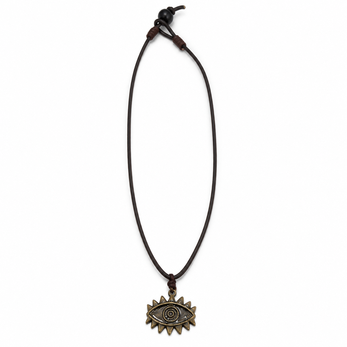 Evil Eye Leather Necklace for Men