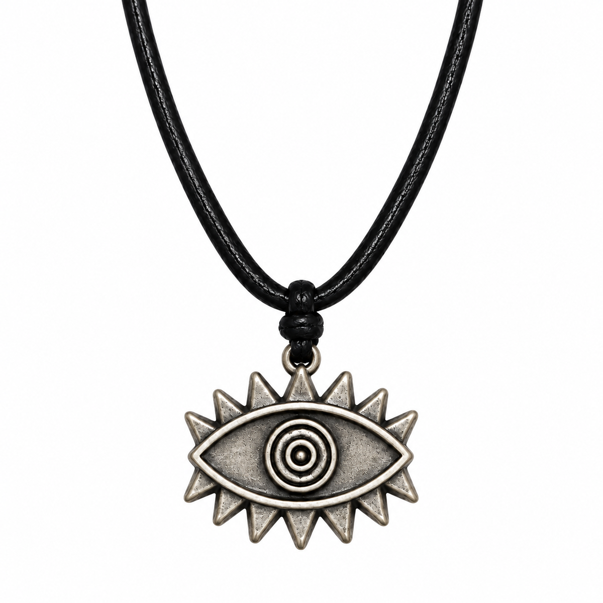 Evil Eye Leather Necklace for Men