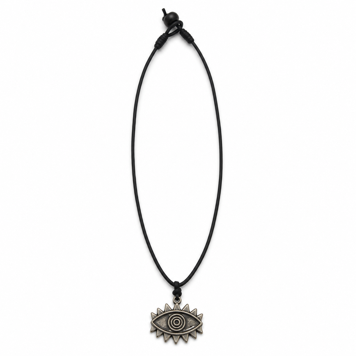 Evil Eye Leather Necklace for Men