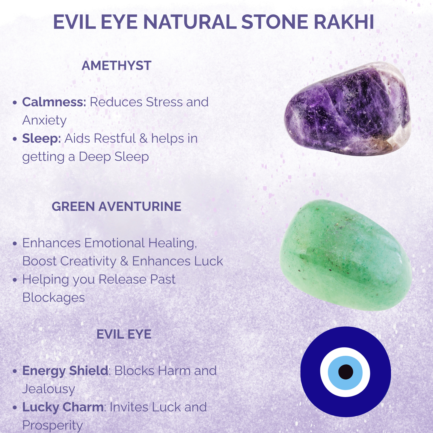 Evil Eye Natural Stone Rakhi