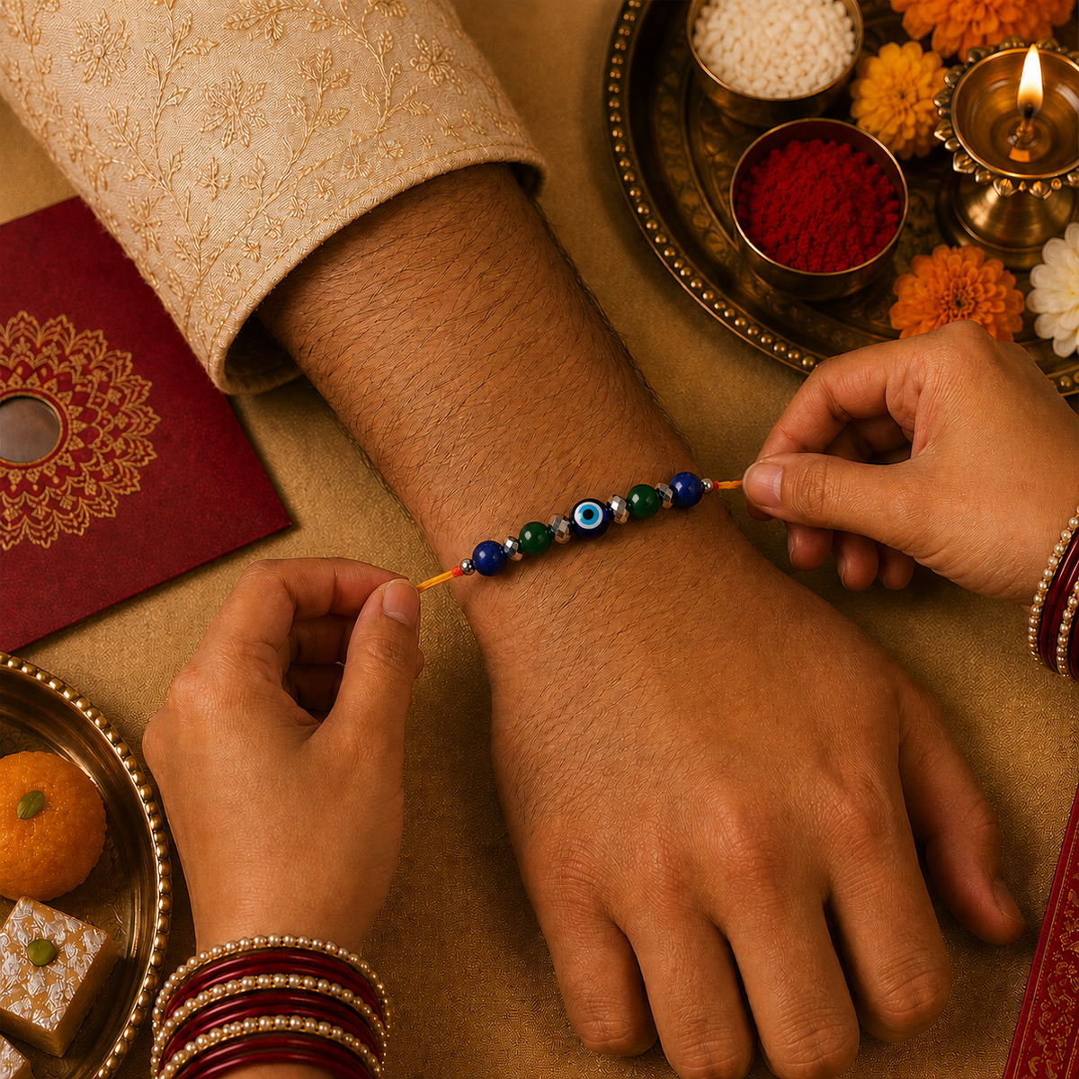 Evil Eye Natural Stone Rakhi