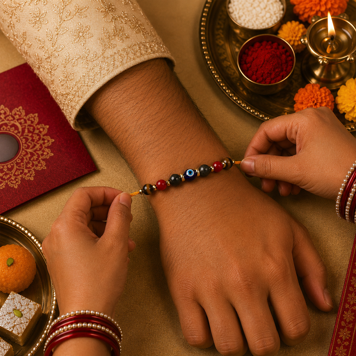 Evil Eye Natural Stone Rakhi