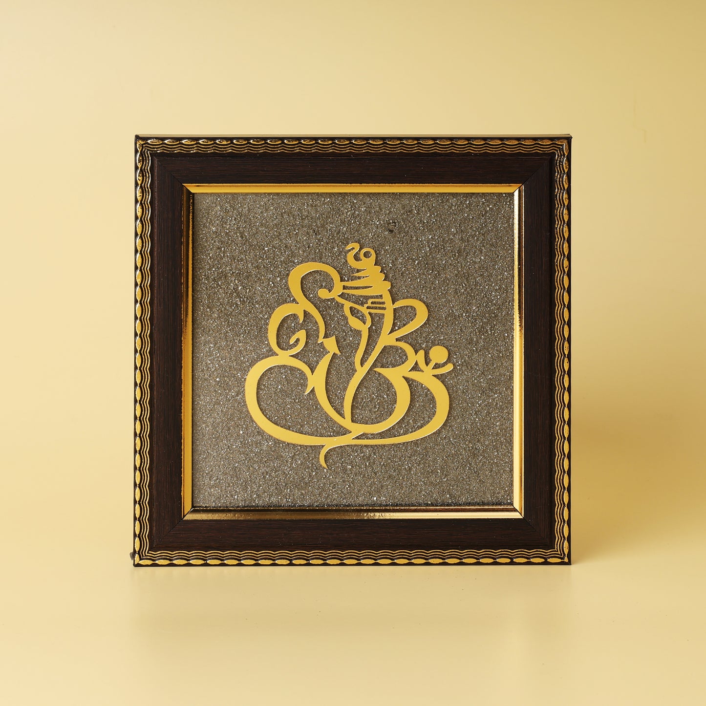 Ganesh Ji on Raw Pyrite Frame