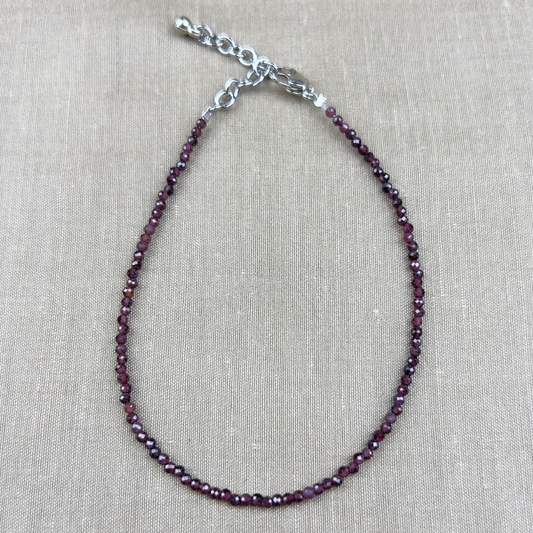 Garnet Natural Stone Anklet