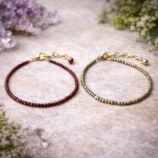 Garnet Anklet & Pyrite Anklet