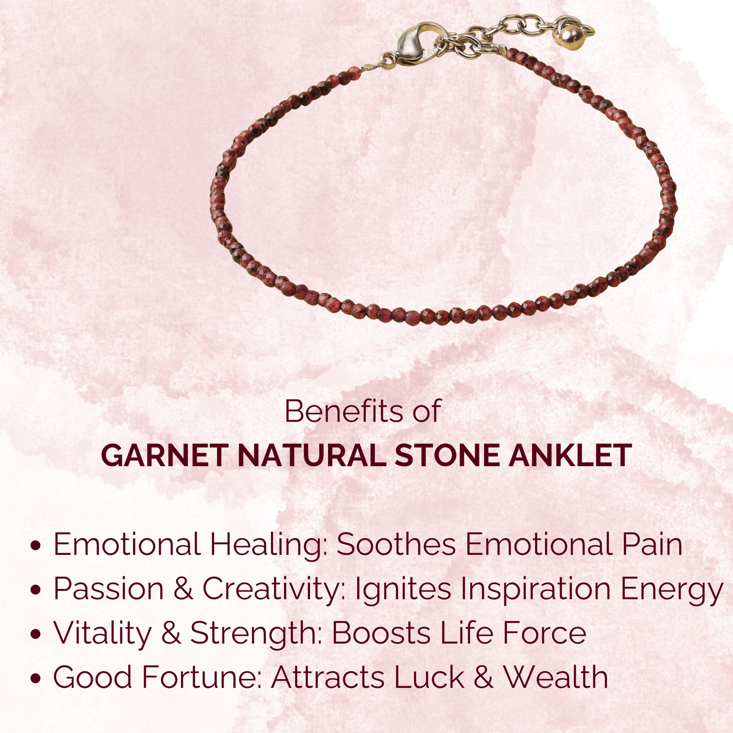 Garnet Natural Stone Anklet