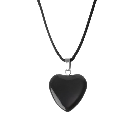 Glass Heart Pendant Choker Necklace