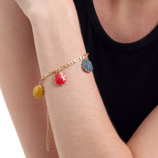 Gold Bracelet Shell Charms
