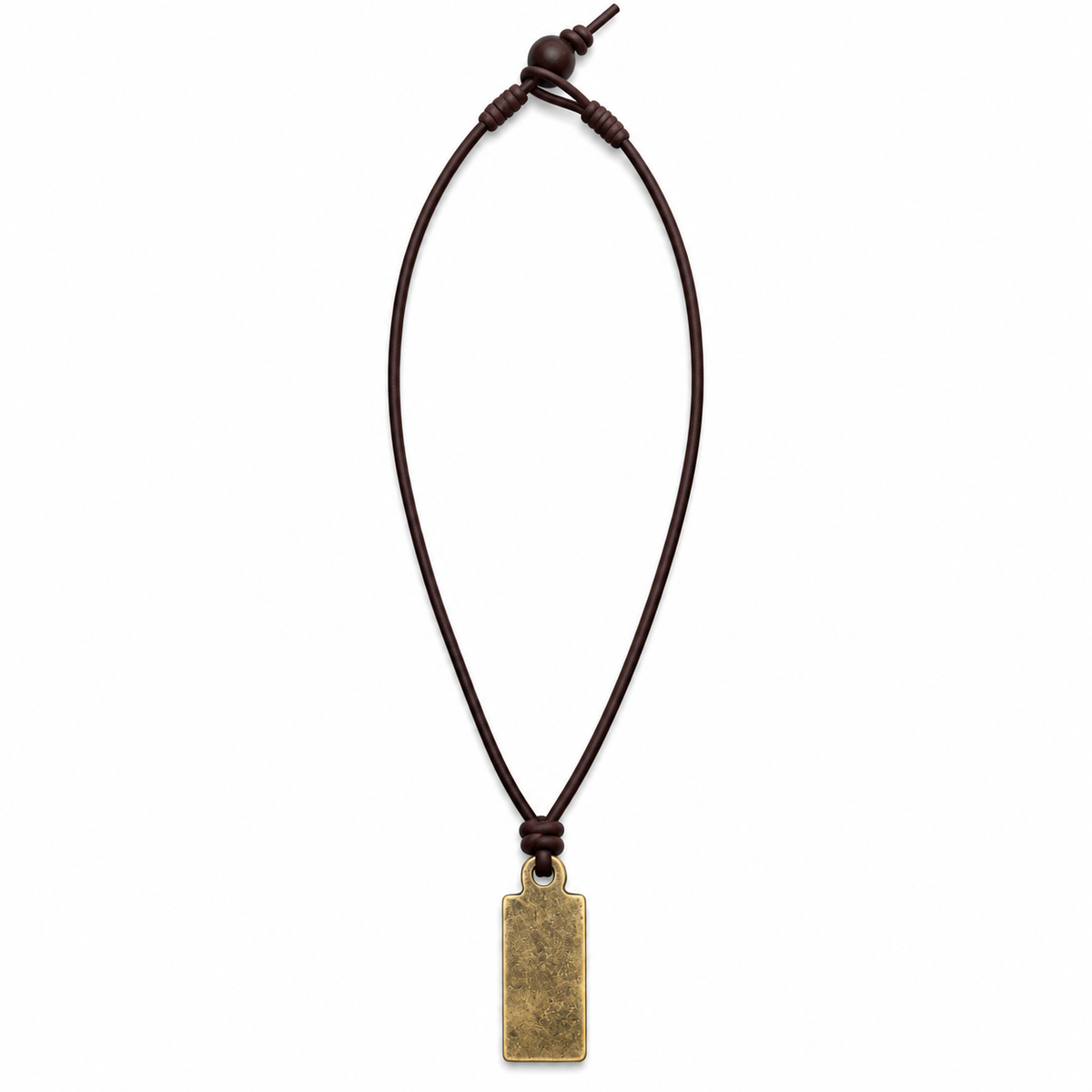 Gold Dog Tag Leather Necklace for Men
