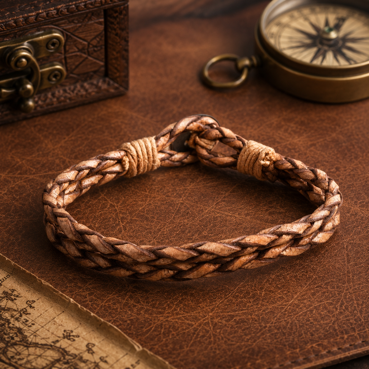 Granada Men’s Braided Leather Bracelet
