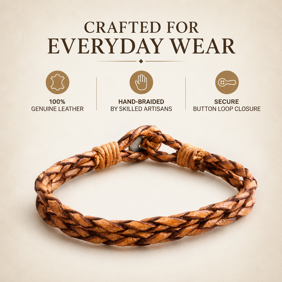 Granada Men’s Braided Leather Bracelet