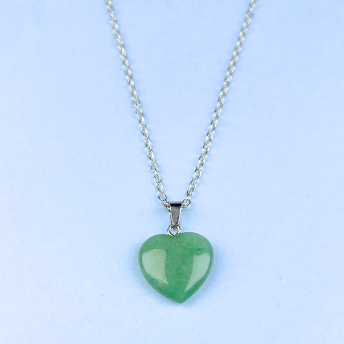 Green Aventurine Heart Pendant Necklace