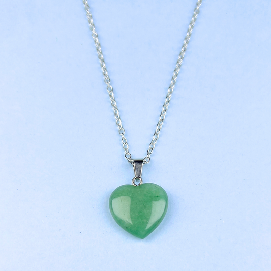 Green Aventurine Heart Pendant Necklace
