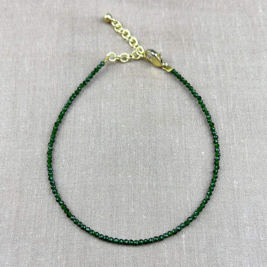 Green Jade Natural Stone Anklet