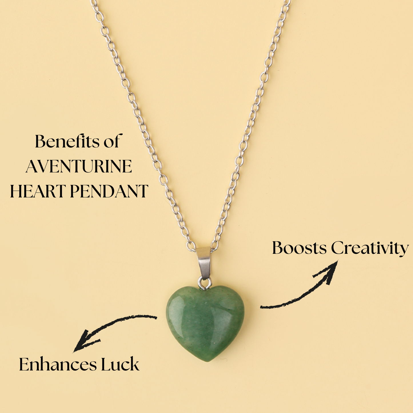 Green Aventurine Heart Pendant Necklace
