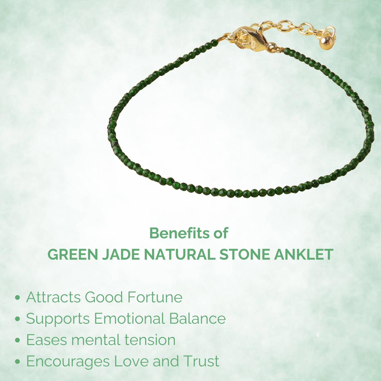 Green Jade Natural Stone Anklet