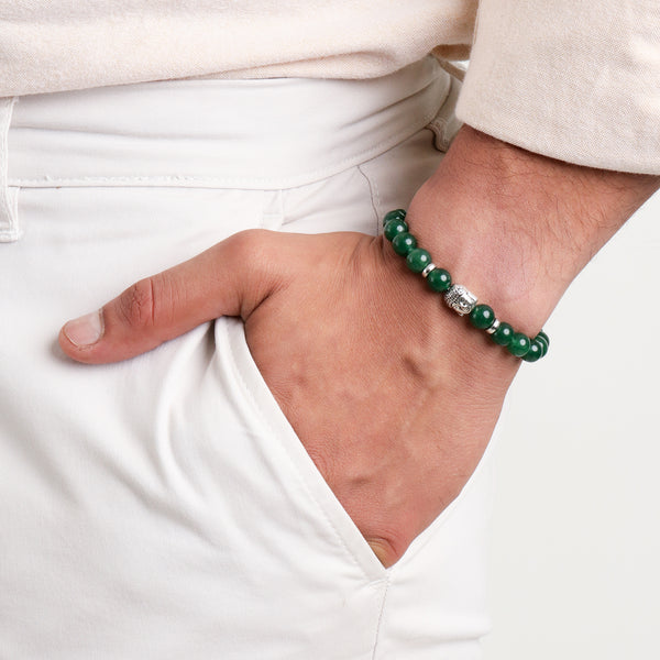 Green Jade Natural Stone Buddha Bracelet