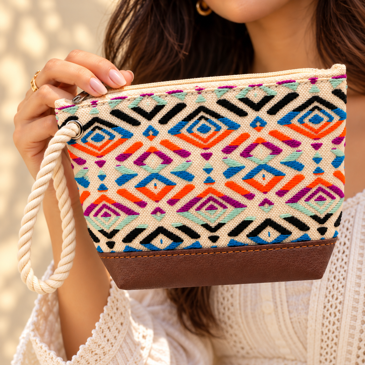 Handcrafted Wristlet Coin Pouch for Women